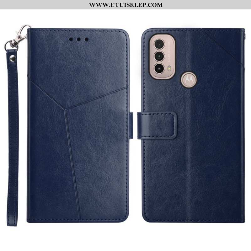 Etui Folio do Moto E40 / E30 / E20 Stylowa Skórzana Konstrukcja Geo Y